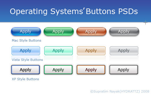 Operating Systems Buttons PSDs 